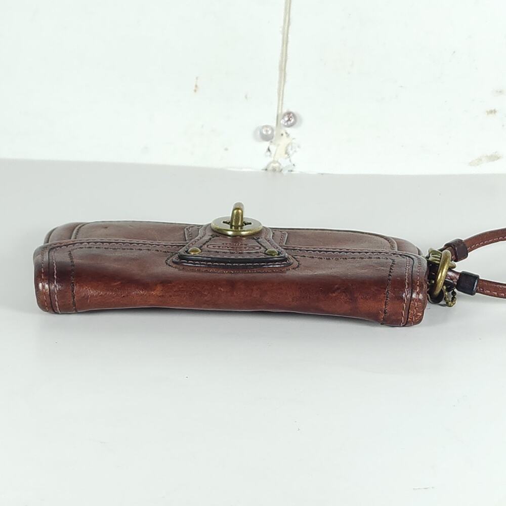 Coach Legacy 65th Anniversary Brown Leather Mini Flap Wristlet Wallet Bag - Picture 5 of 16